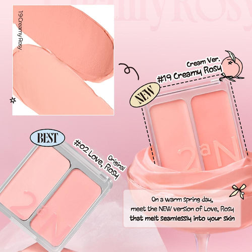 2aN Dual Color Face Blusher 4.5g, Korea Makeup