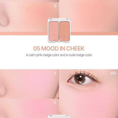 2aN Dual Color Face Blusher 4.5g, Korea Makeup