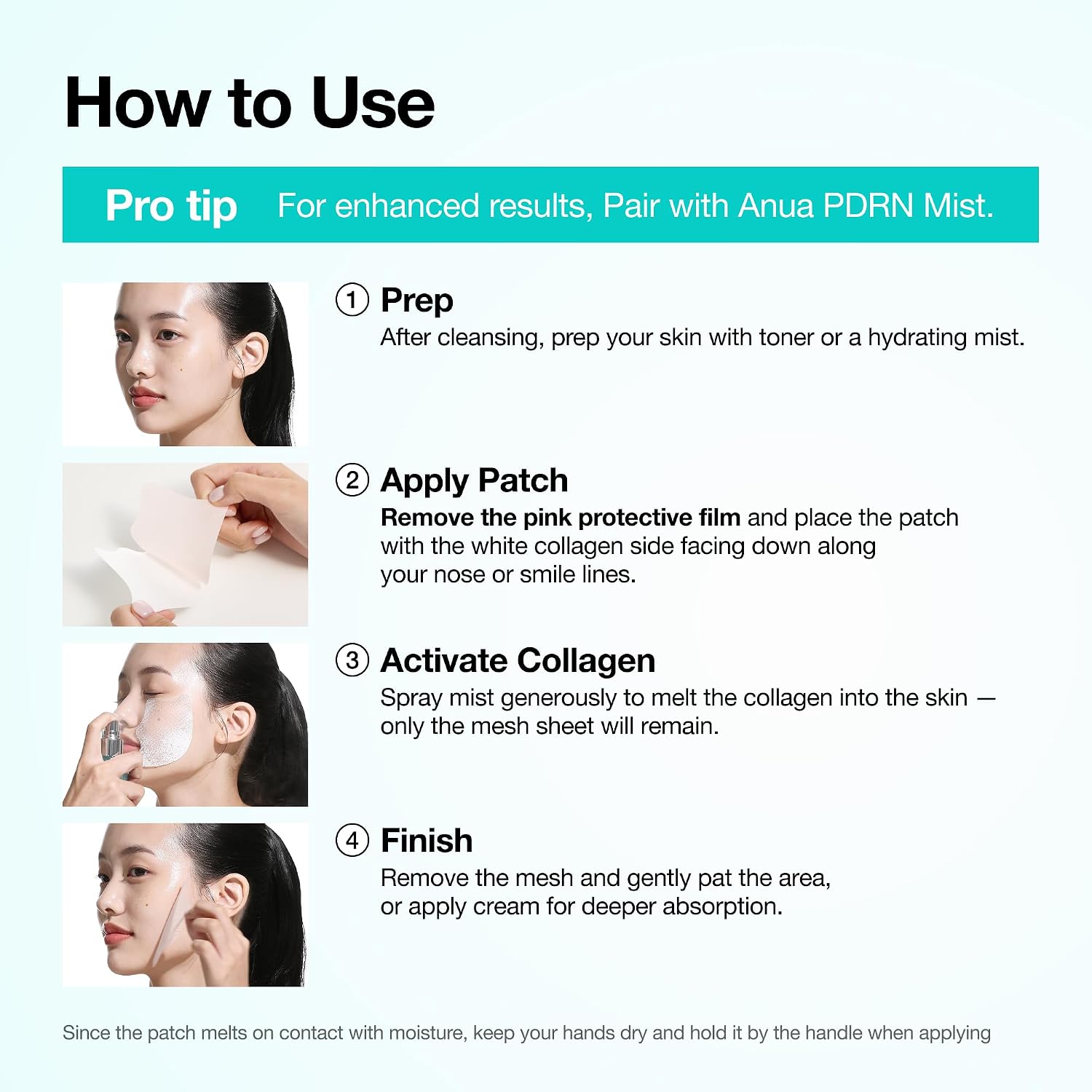 Anua PDRN Collagen Melting Patch for Glass Skin | 2 Pairs x 4EA | Korean Skincare