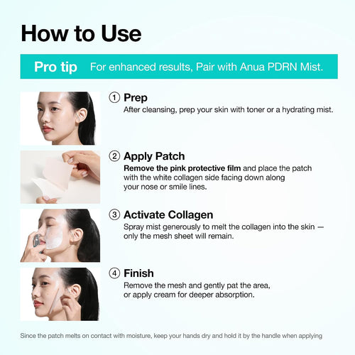 Anua PDRN Collagen Melting Patch for Glass Skin | 2 Pairs x 4EA | Korean Skincare