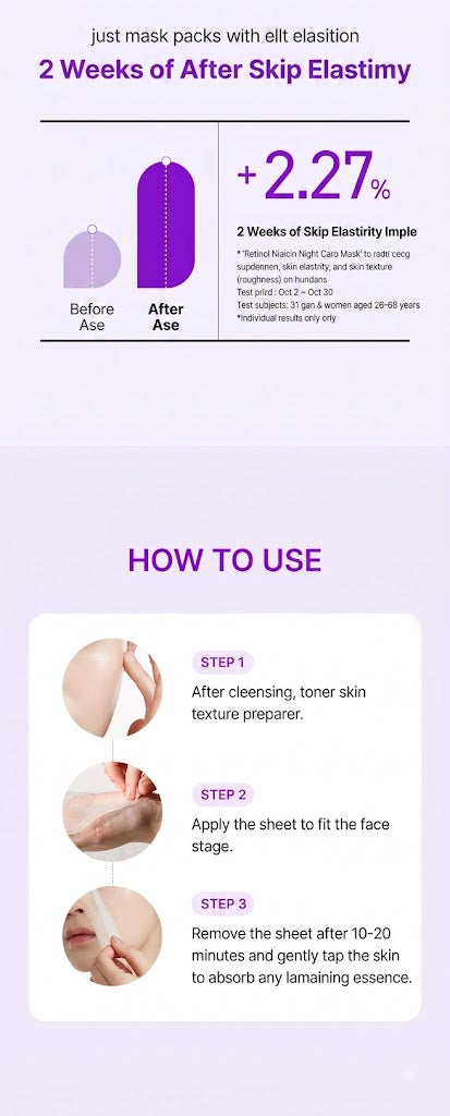 Anua Retinol Niacin Night Care Mask 24ml | Korean Skincare
