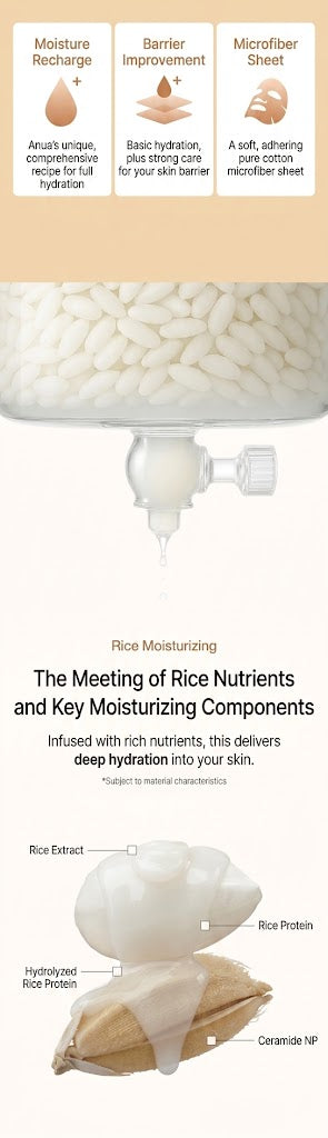 Anua Rice 70 Intensive Moisturizing Milk Mask 25ml | Korean Skincare