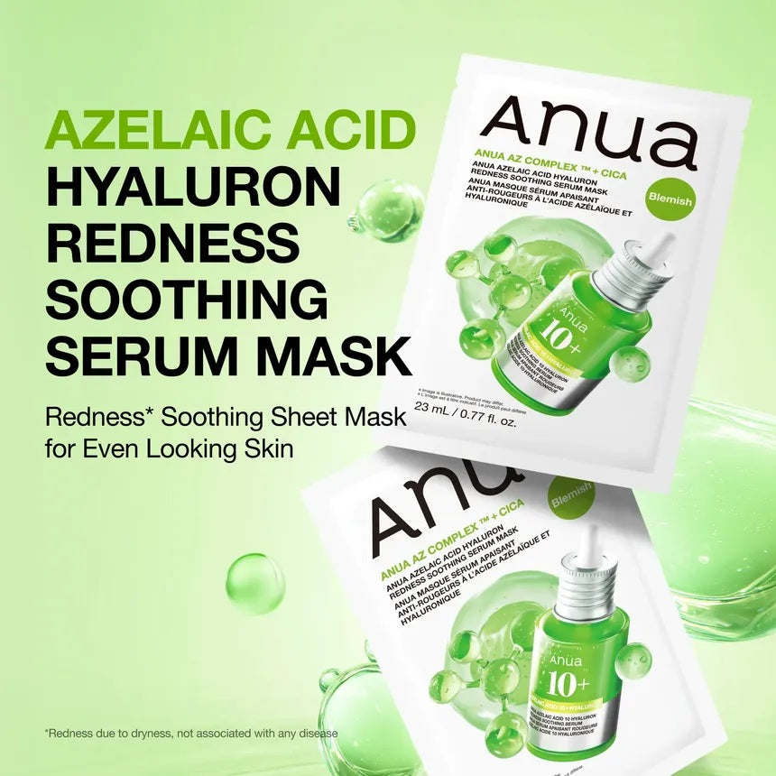 Anua Azelaic Acid Hyaluron Redness Soothing Serum Mask 23ml | Korean Skincare