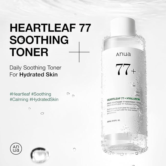 Anua Heartleaf 77 Soothing Toner 8.45 fl.oz/250ml,Korean Skincare