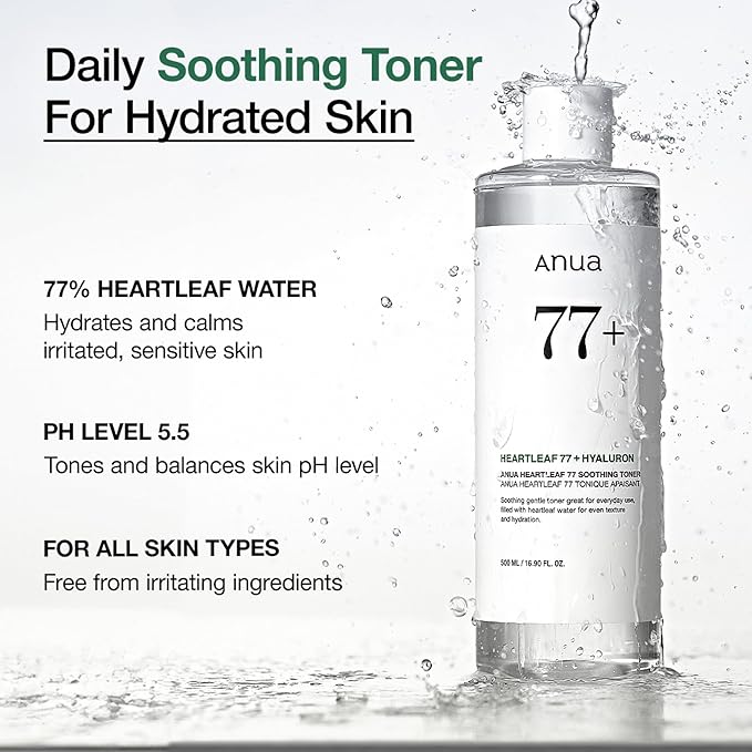ANUA Heartleaf 77% Soothing Toner 250ml | Korean Calming Hydrating Toner