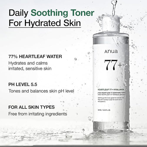ANUA Heartleaf 77% Soothing Toner 250ml | Korean Calming Hydrating Toner