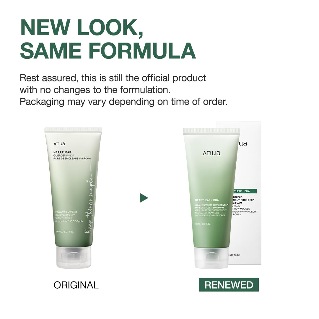 Anua Heartleaf Quercetinol Pore Deep Cleansing Foam 5.07 fl.oz.150ml / Korean Skincare