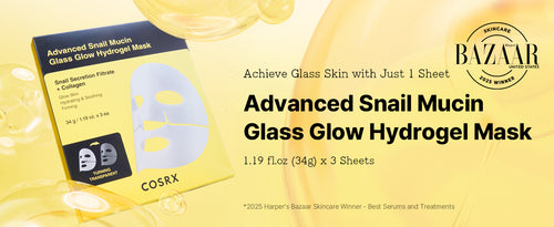 COSRX Advanced Snail Mucin Glass Glow Hydrogel Face Masks Skincare 3EA / Korean Skin Care