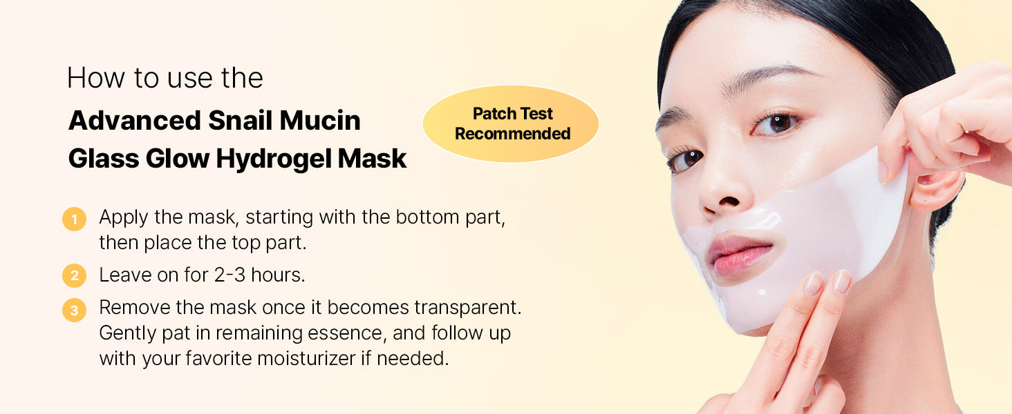 COSRX Advanced Snail Mucin Glass Glow Hydrogel Face Masks Skincare 3EA / Korean Skin Care