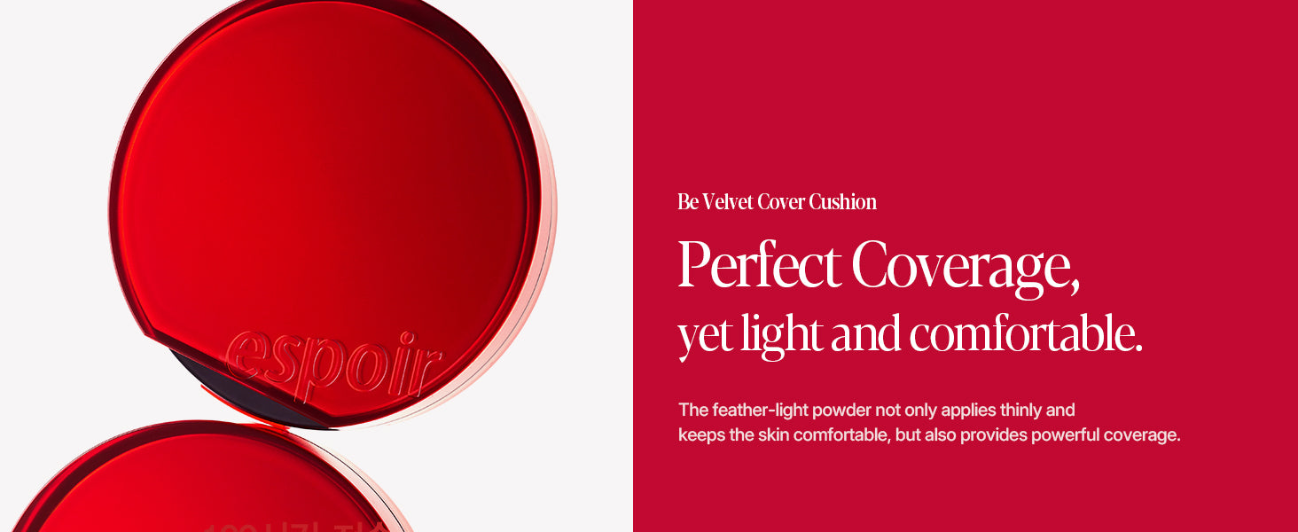espoir Pro Tailor Be Velvet Cover Cushion SPF42 PA++ 13g+13g, Korean Makeup