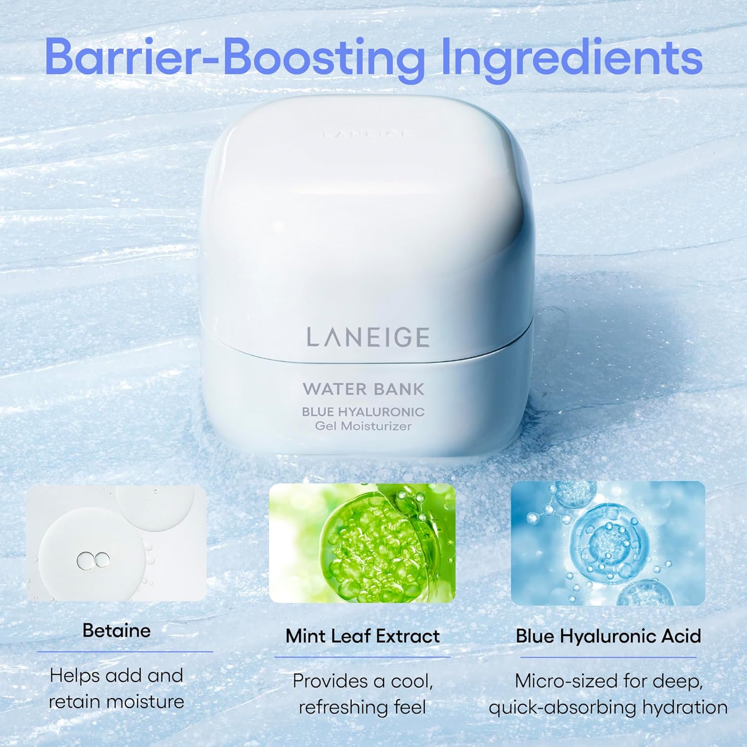 LANEIGE Water Bank Blue Hyaluronic Gel Moisturizer 50ml, Korean Skin Care