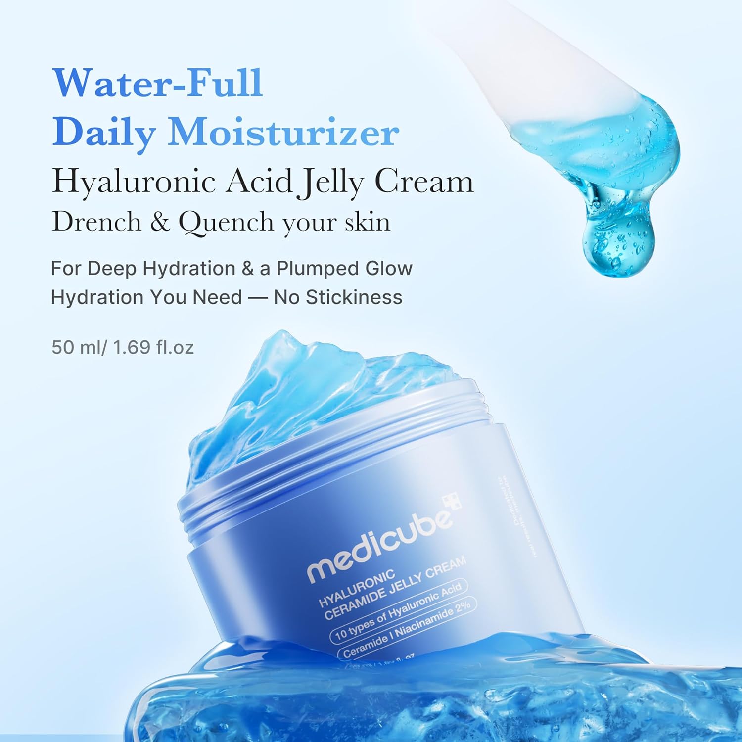 medicube Hyaluronic Ceramide Jelly Cream 50ml | 120H Hydration | Korean Skincare