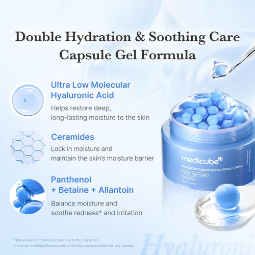 medicube Hyaluronic Moisturizing Capsule Cream 55g | 120H Lasting Hydration | Korean Skincare