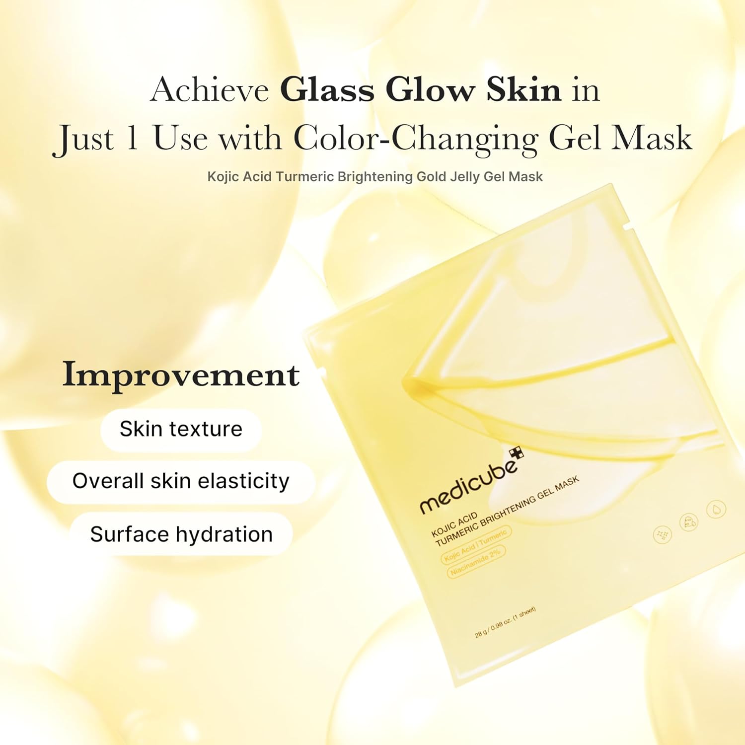 medicube Kojic Acid Turmeric Brightening Jelly Gel Mask 28g | Korean Skincare
