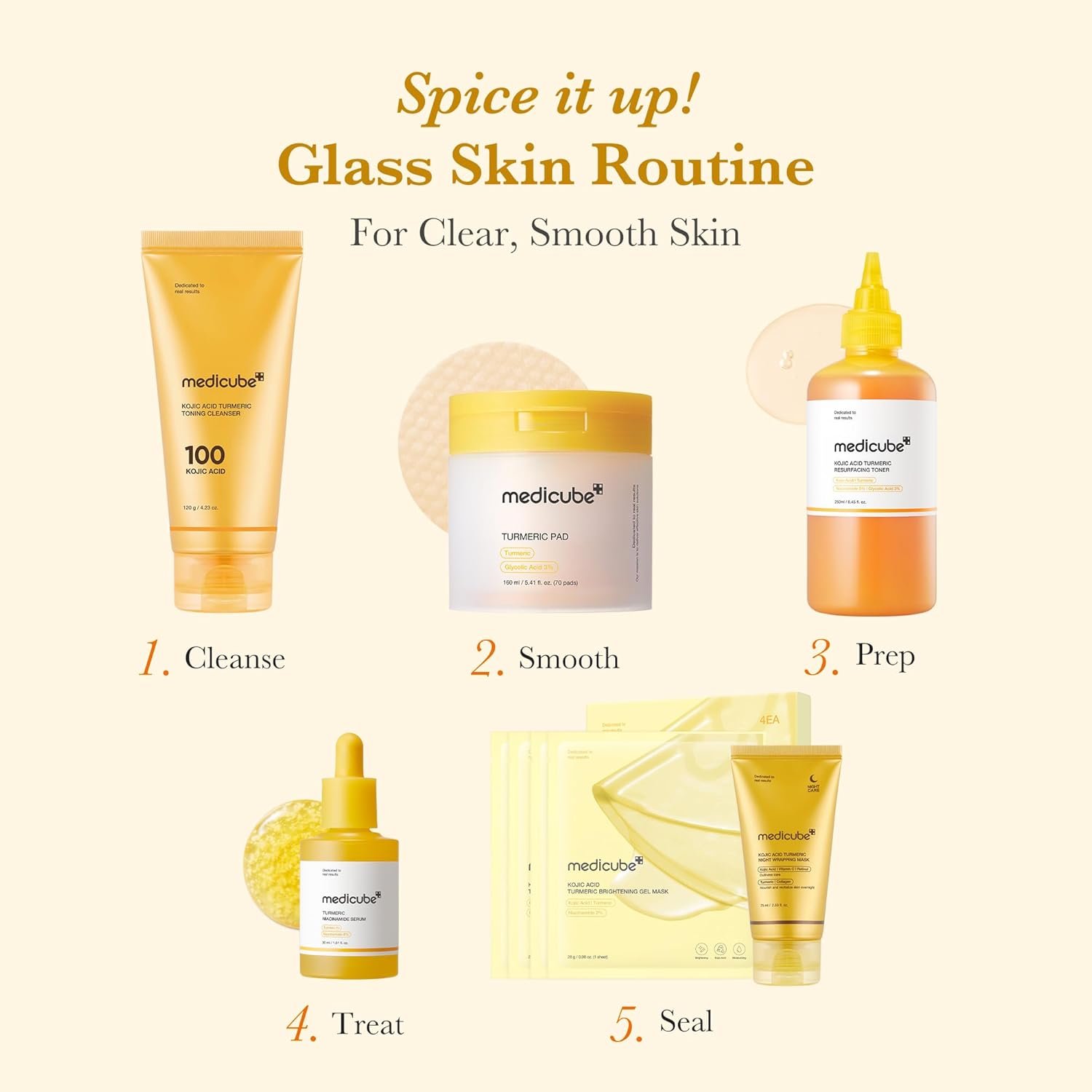 medicube Kojic Acid Turmeric Clarifying Pad | Korean Skincare for Troubled Skin