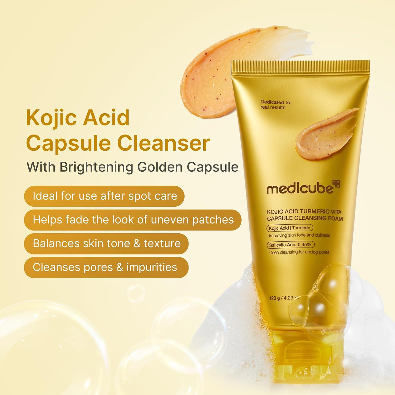medicube Kojic Acid Turmeric Vita Capsule Cleansing Foam 120g | Korean Skincare