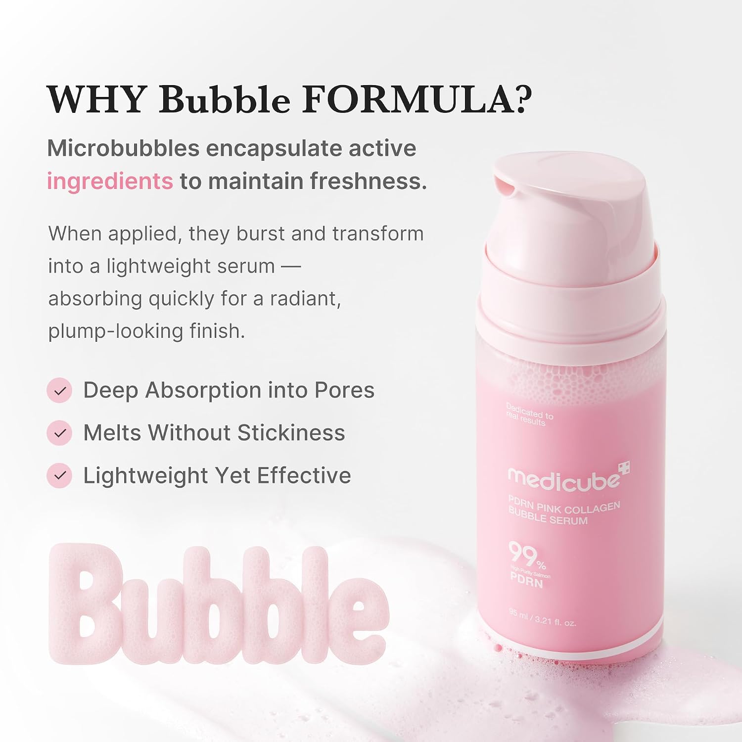 medicube PDRN Pink Collagen Bubble Serum 95ml | Korean Skincare