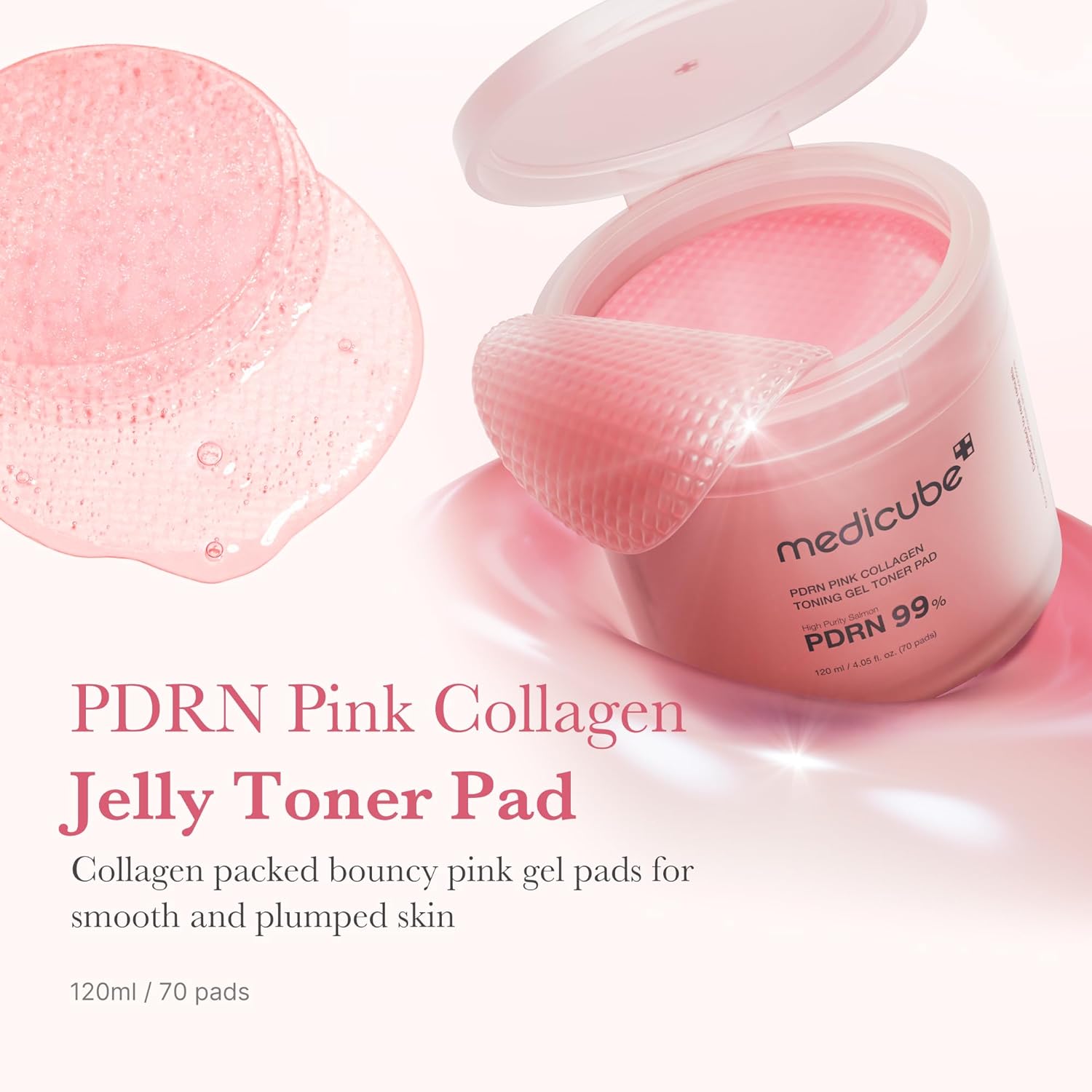 medicube Salmon DNA PDRN Pink Collagen Jelly Pad 70pcs | Korean Skincare