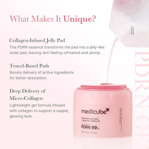 medicube Salmon DNA PDRN Pink Collagen Jelly Pad 70pcs | Korean Skincare