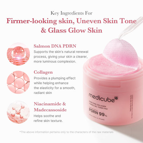 medicube Salmon DNA PDRN Pink Collagen Jelly Pad 70pcs | Korean Skincare