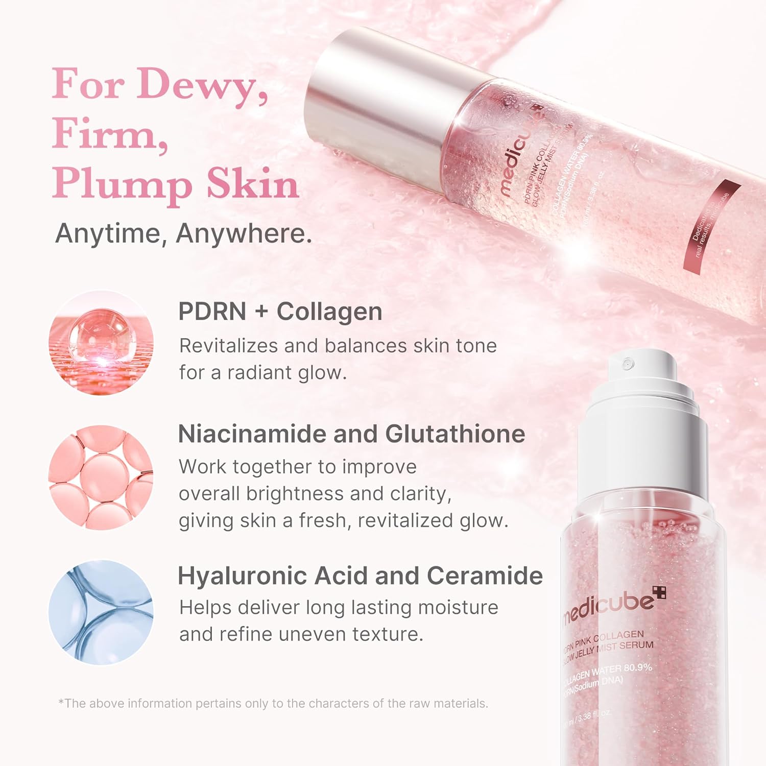 medicube Pink PDRN Collagen Jelly Mist Serum 100ml | Korean Skincare