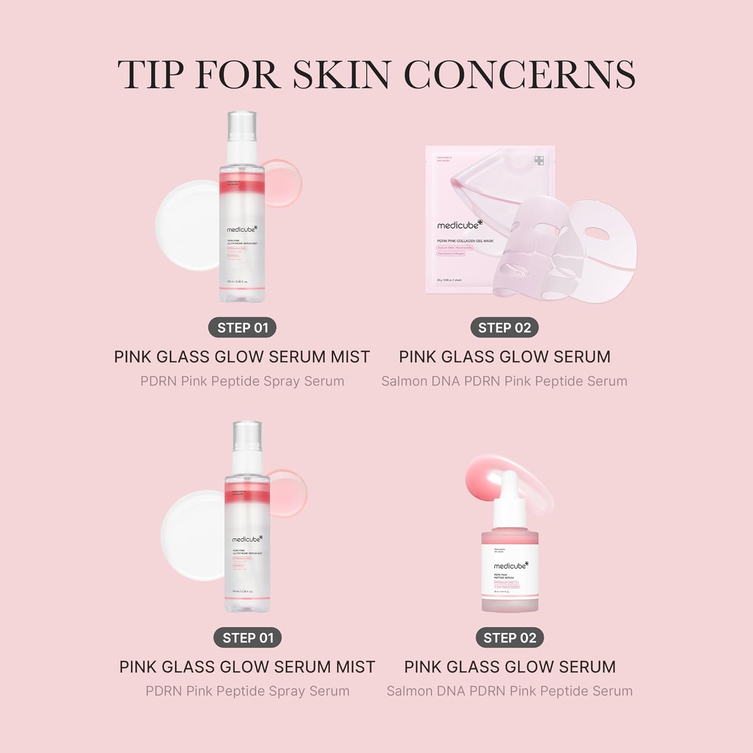 medicube Salmon DNA PDRN Pink Glutathione Spray Serum 100ml | Korean Skincare
