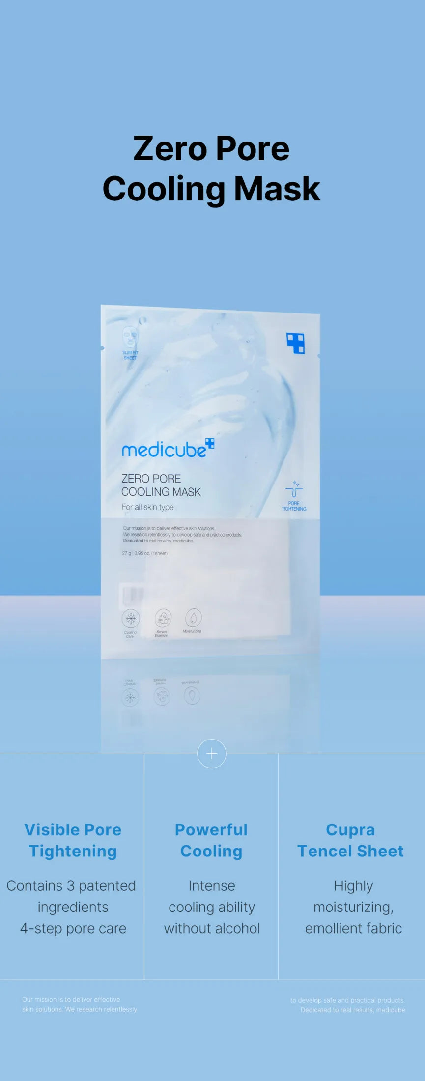 medicube Zero Pore Cooling Mask 27g | Korean Skincare
