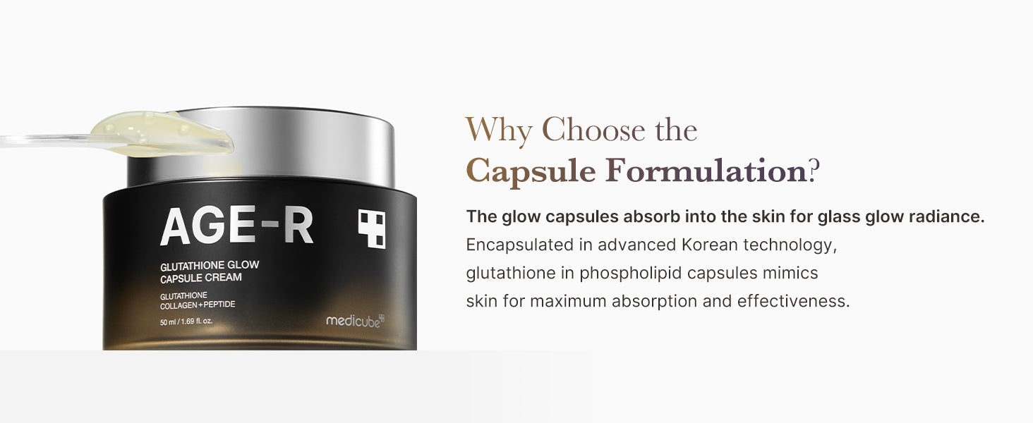 medicube AGE-R Glutathione Glow Capsule Facial Cream 50ml,Korean Skin Care