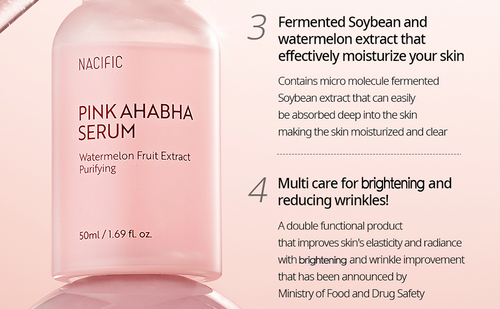 NACIFIC Pink AHA BHA Face Serum 50ml，Korean Skin care