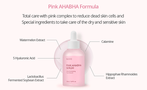 NACIFIC Pink AHA BHA Face Serum 50ml，Korean Skin care