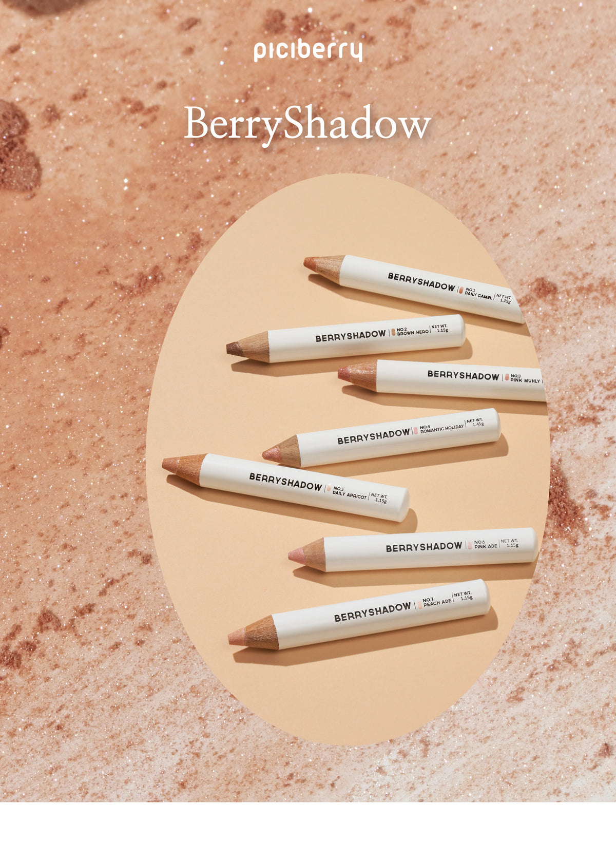 piciberry Berry Shadow 1.15g ,Sharpener Included,Korean Makeup
