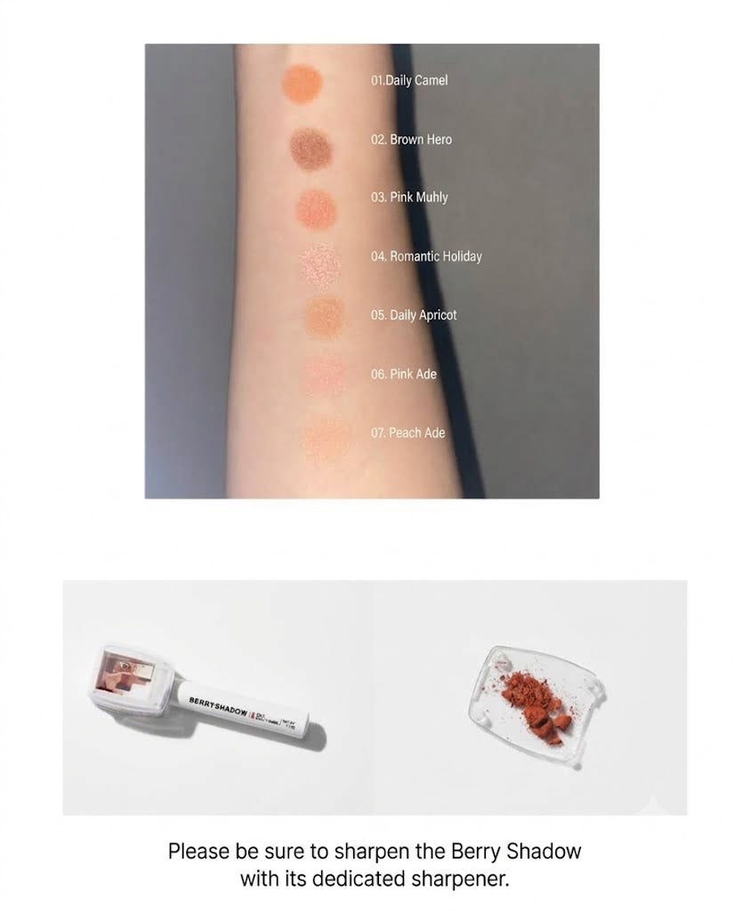 piciberry Berry Shadow 1.15g ,Sharpener Included,Korean Makeup