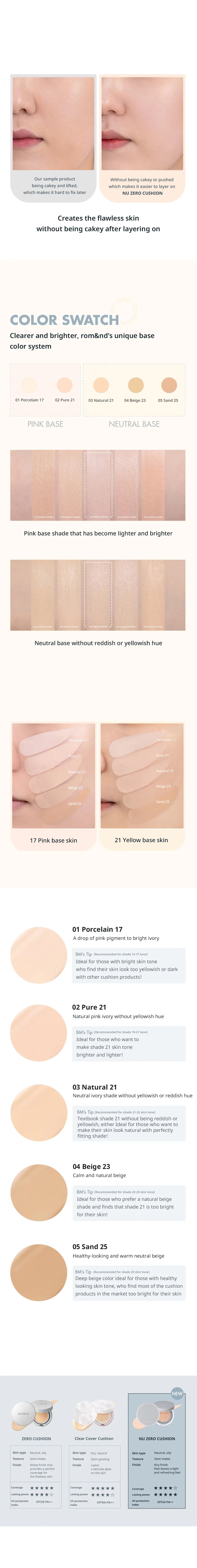 Rom&nd Nu Zero Cushion 15g, Korean Makeup