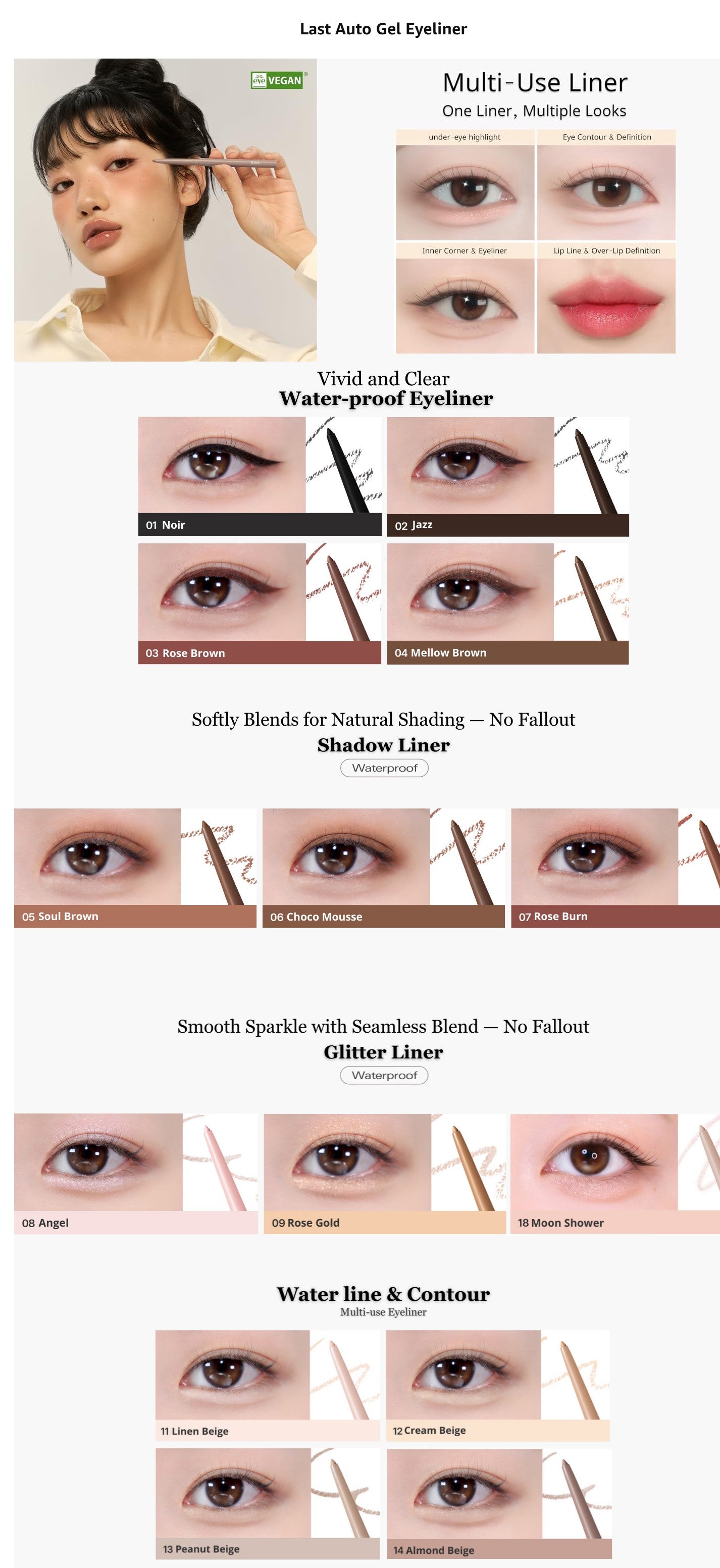BBIA Last Auto Gel Eyeliner 5 Color | Korean Make Up