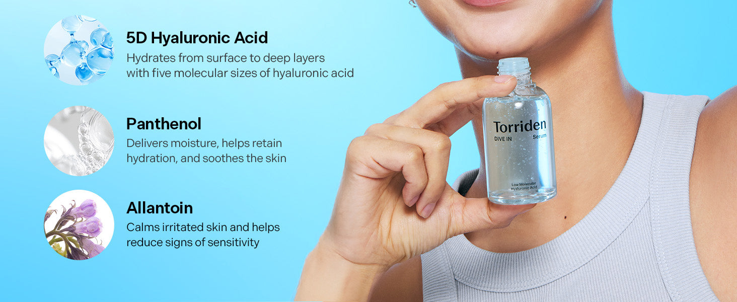 Torriden DIVE-IN Hyaluronic Acid Serum 50ml | Korean Glass Skin Hydrating Serum