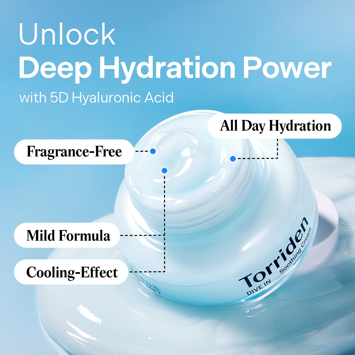 Torriden DIVE IN Hyaluronic Acid Soothing Cream 100ml (3.38 fl. oz) |Korean Skin Care