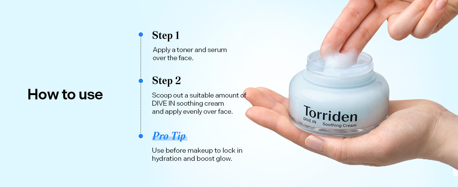 Torriden DIVE IN Hyaluronic Acid Soothing Cream 100ml (3.38 fl. oz) |Korean Skin Care
