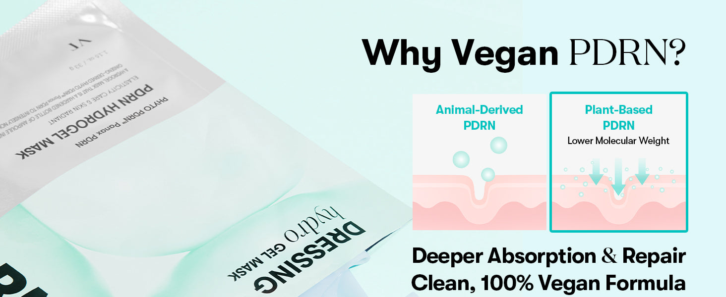 VT COSMETICS PDRN Hydrogel Mask (33gx4ea),Korean Skincare, Korean Gel Mask