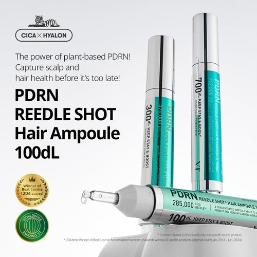 VT COSMETICS PDRN Reedle Shot Hair Ampoule 100dL,Korean Haircare 100ml