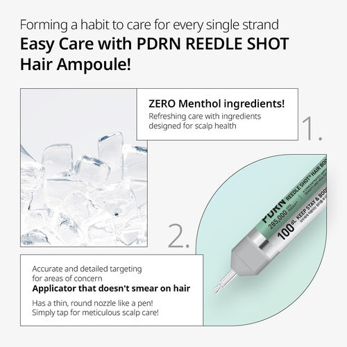 VT COSMETICS PDRN Reedle Shot Hair Ampoule 100dL,Korean Haircare 100ml
