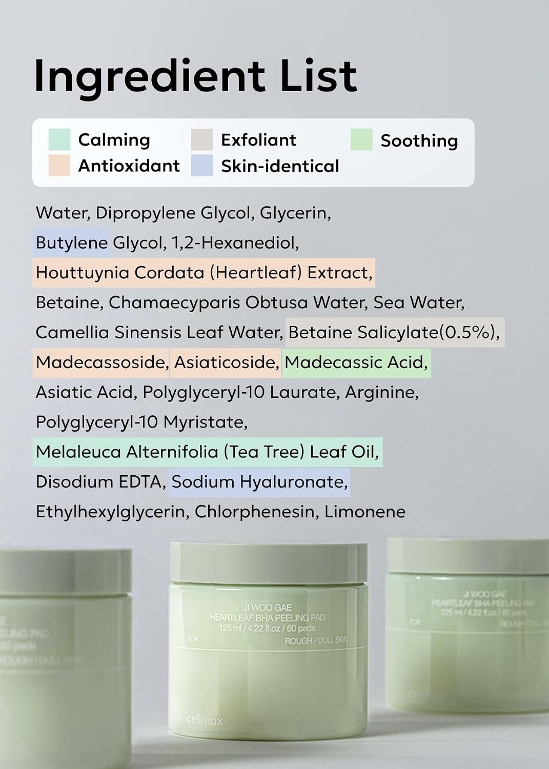 celimax Ji.Woo.Gae Heartleaf BHA Peeling Pad 60 Pads