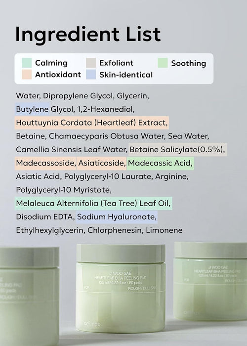 celimax Ji.Woo.Gae Heartleaf BHA Peeling Pad 60 Pads