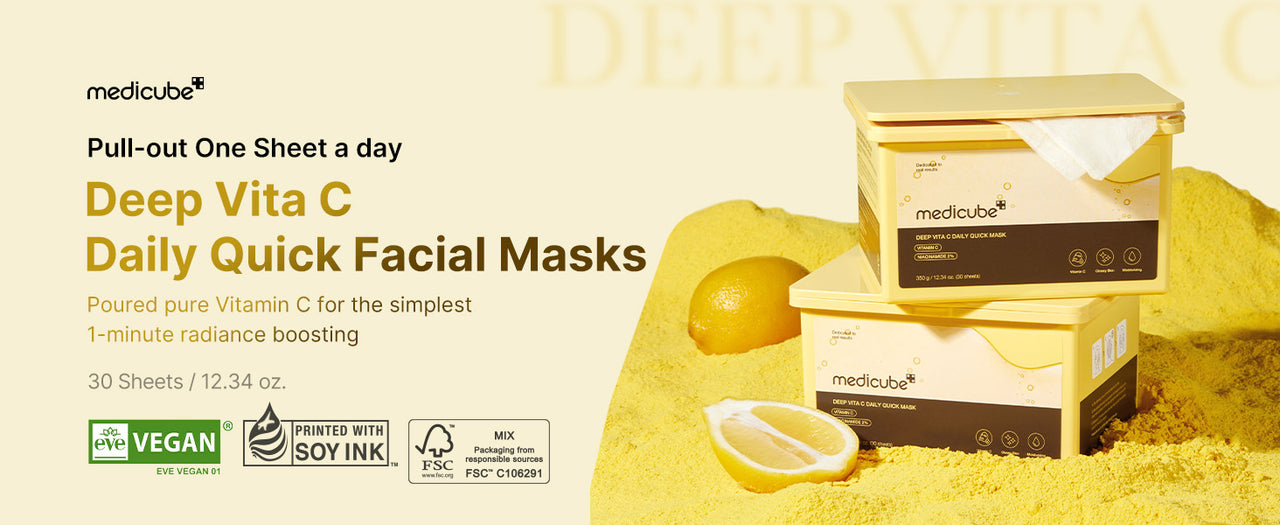 medicube Deep Vita C Daily Quick 30 Sheet Masks 350g,Korea Skin Care