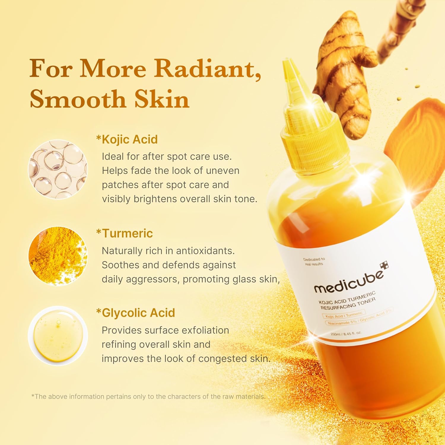 medicube Kojic Acid Turmeric Smoothing Toner 250ml | Korean Skin Care