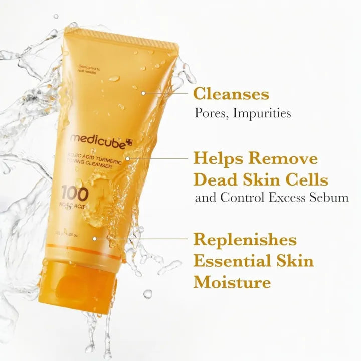 medicube Kojic Acid Turmeric Toning Cleanser 120g, Korean Skin Care