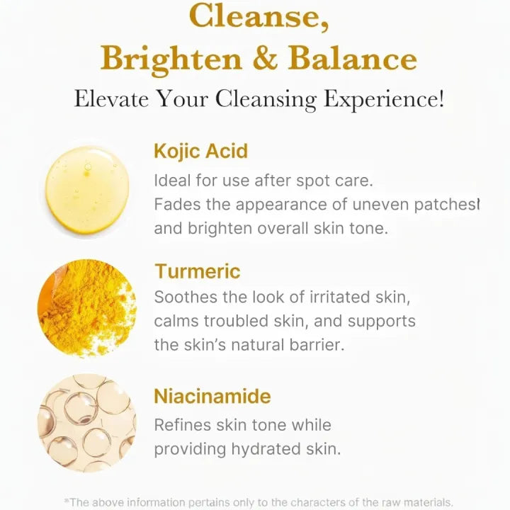 medicube Kojic Acid Turmeric Toning Cleanser 120g, Korean Skin Care