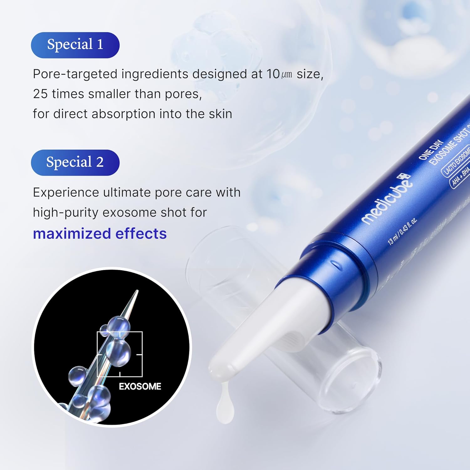medicube Exosome Shot Zero 25,000 PPM Spicule Facial Serum 13ml | Korean Skincare