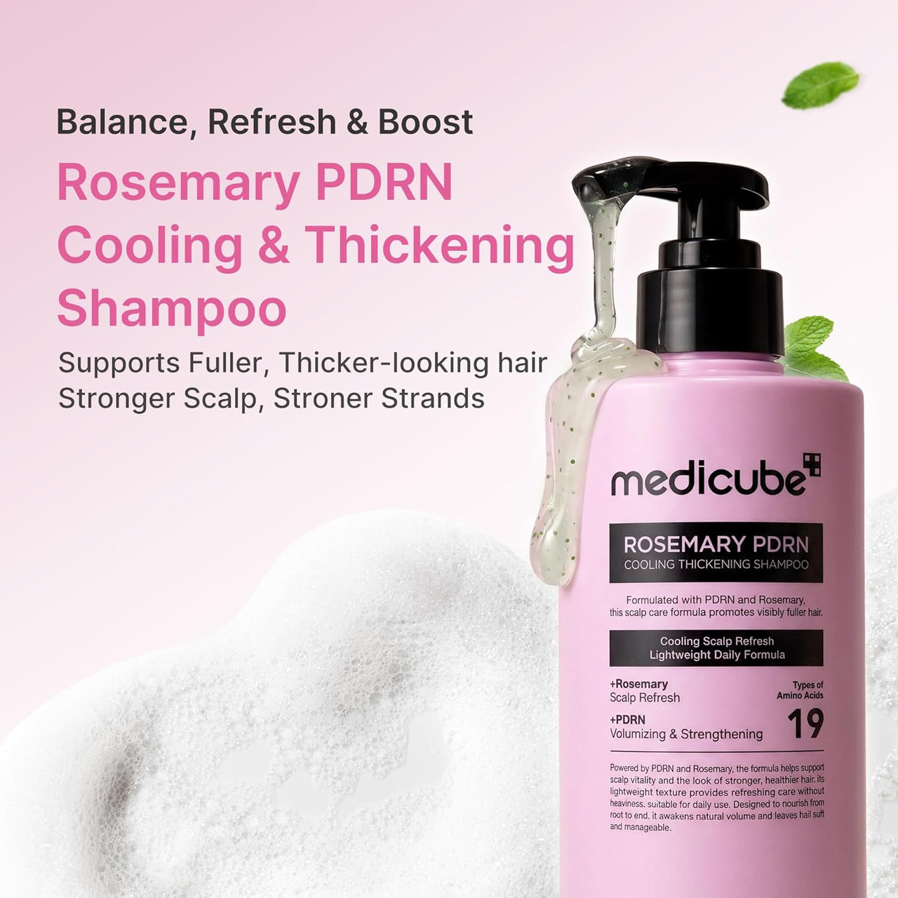 medicube Rosemary PDRN Cooling Thickening Shampoo 400ml | Korean Hair Care