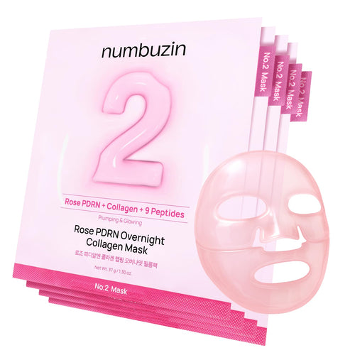 numbuzin No.2 Rose PDRN Overnight Collagen Mask 37g 5EA | Korean Skin Care