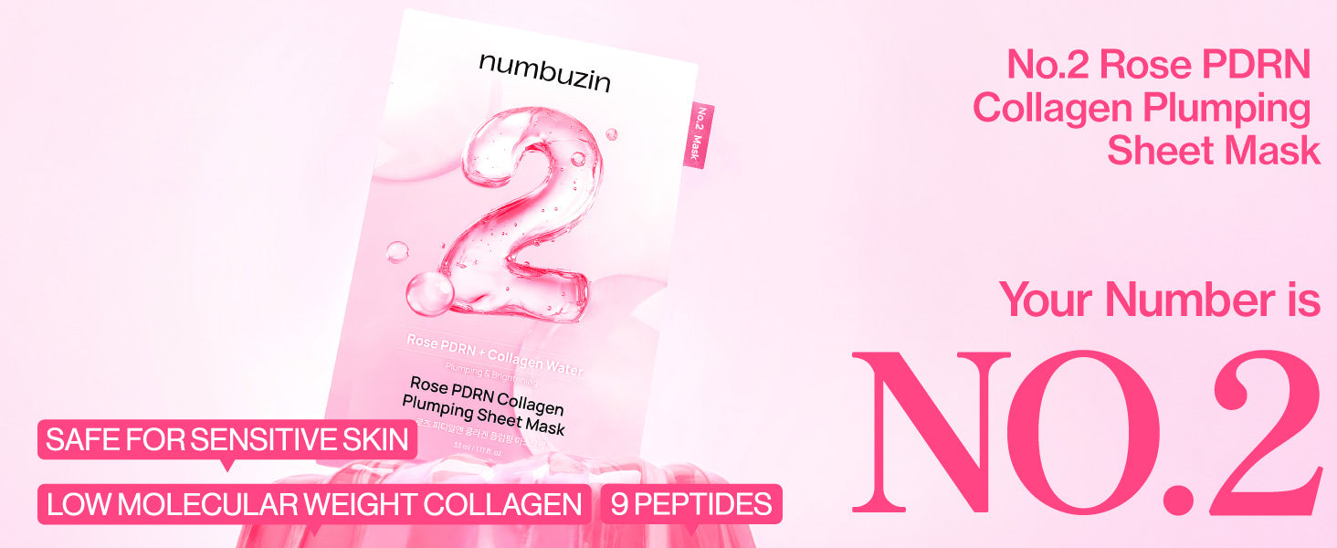 numbuzin No.2 Rose PDRN Collagen Plumping Mask 33ml 5sheets